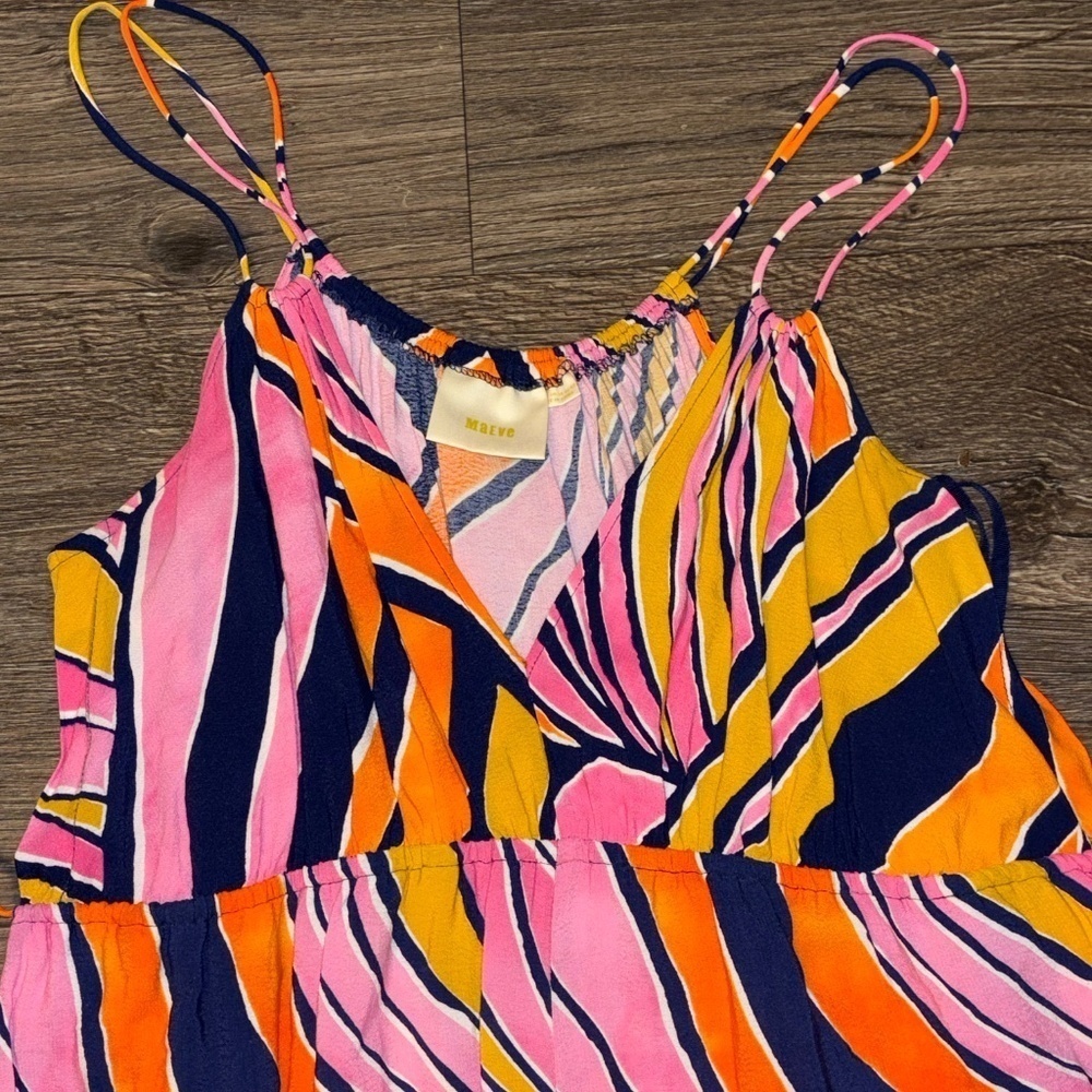 Maeve  Finley Wide Leg Jumpsuit VibrantSummer Colors  size 10 - Picture 4 of 15